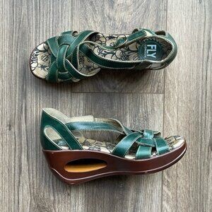 Fly London Petrol Hauk Green Sandals